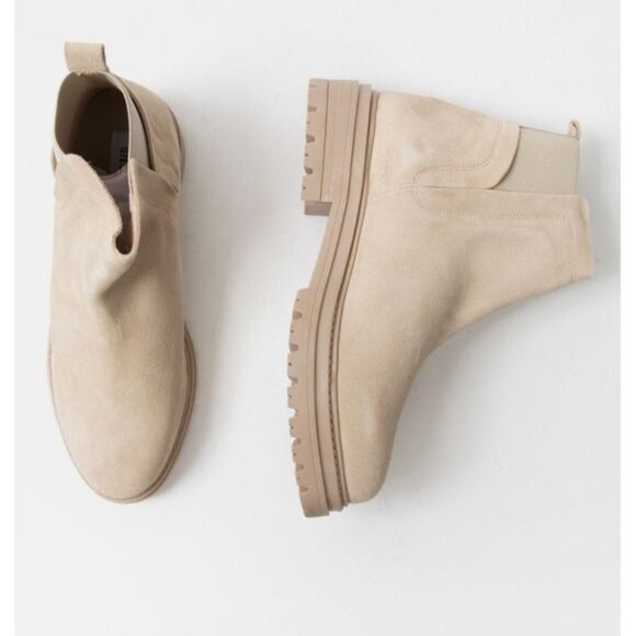 Steve Madden Shoes - Steve Madden Moira Chunky Boho Suede Tan Cream Lug Sole Ankle Boots US 9